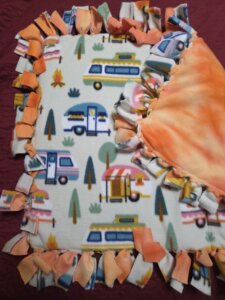 Campers on Orange Tie Dye Crate Mat